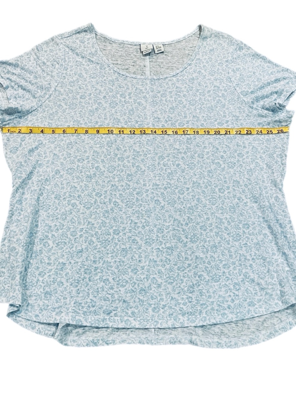 Joie 100% Linen Floral Top Lagenlook Coastal Flowy Light Boho Italy Blue 2X Plus - Picture 4 of 5